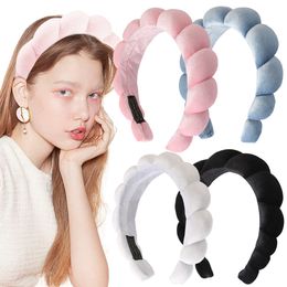 Solid Color Velvet Headband Ribbon Hair Bands Winter New Sponge Hair Hoop Bezel Headbands For Women Fashion Accessories 1318