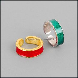 Band Rings Niche Design Sense Of Temperament Innovative Microinlaid Epoxy Irregar Open Ring Drop Delivery Jewelry Dhc4J