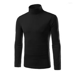 Men's Sweaters 1Pcs Boy Thermal Turtleneck Stretch Casual Long Sleeve Slim Fashion Shirt Cotton Mens Comfortable High Quality Top