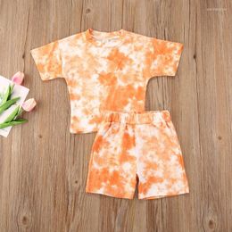 Clothing Sets 2023 Brand Baby Girls Boy Tie-dye Clothes Summer Short Sleeve T-Shirts Tops Shorts Pants Kids Outfits For 1-5Y1