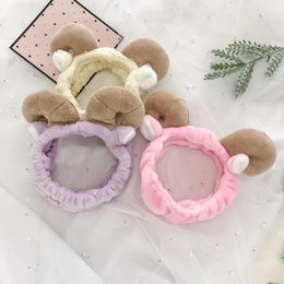 Hair Clips & Barrettes 2023 South Korea's Horns Hairband Creative Cartoon Plush Elastic Ladies Face Wash Makeup Headband Wholesale