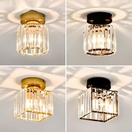 Ceiling Lights Led Crystal Lamp For Living Room Bedroom Balck Gold Silver Plafonnier Modern Kitchen Hallway Aisle E27