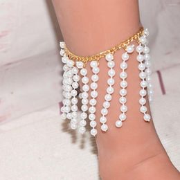 Anklets 2023 Jewelry For Women Women's Pearl Tassels Anklet Boots Sandals Wedding Party Accessories Natural Decorations