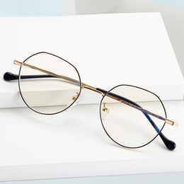 Sunglasses Frames Blue Light Blocking Glasses Frame For Men And Women Anti-Blue Ray Prescription Eyewear Spectacles Full Rim Alloy Round