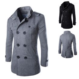 Men's Wool 1Pcs Winter Coat Fashion Men's Jacket Long