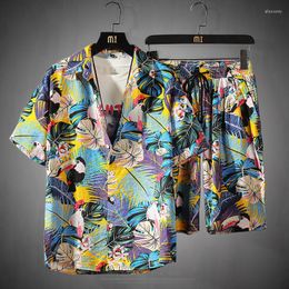 Men's Tracksuits Mens Set Short Sleeve Hawaiian Shirt And Shorts Summer Casual Floral Beach Two Piece Suit 2023 Fashion Men Sets S-5XL