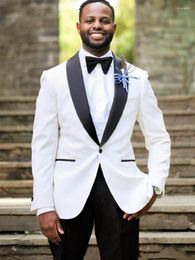 Men's Suits Men Suit Tailor-Made 2 Pieces Blazer Black Pants One Button Sheer Satin Lapel Wedding Groom Prom Slim Fit Plus Size Tailored