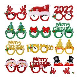 Christmas Decorations 2021 Happy New Year Glasses 40 Styles Festival Party Decoration Kids Adt Po Props Glitter Eyeglasses Frame Xma Dhgbr