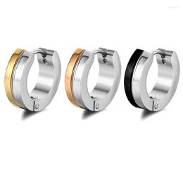 Hoop Earrings 1 Pair Simple Stainless Steel Circle Silver Gold Colour Earring For Women Men Punk Trendy Jewellery Statement