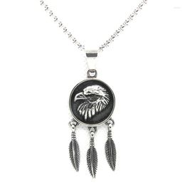 Pendant Necklaces Support Dropship Design Feather Eagle 316L Stainless Steel Fashion Jewelry Aimal Hawk