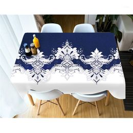 Table Cloth Simple Style Floral National Pattern Tablecloth Waterproof Thicken Rectangular And Round For Wedding1