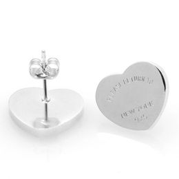 Luxury earings designer Studs T gold heart earring women rose Stud couple Stainless steel 10mm 14mm Jewellery gifts woman Accessories