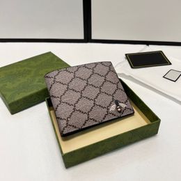 Designer Men Animal Short Wallet Leather Black Bee Wallets Women Luxury Purse Wallet 11cm Card Holders With Gift Box