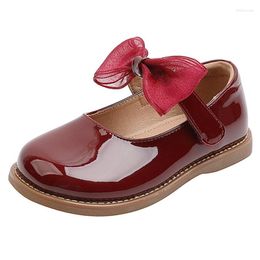 Flat Shoes Kids Bright Leather For Girls 13.5-19cm Brand Spring Autumn Non-slip Toddlers Mary Janes Baby Children Princess Shoe