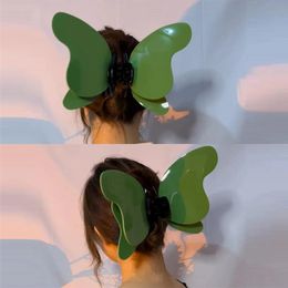 Berets Oversized Butterfly Hair Claw Large Clip for Women Girl Exquisite Gift Christmas Year Accessories 230112