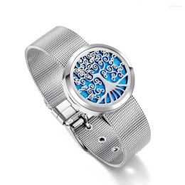 Bangle 30mm Tree Of Life Solid Back Stainless Steel Bracelet Locket Diffuser For Women