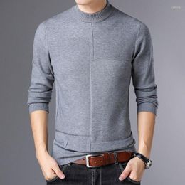 Men's Sweaters Top Brand Quality Knit Pullover Crew Neck Sweater Autum Winter Solid Colour Simple Casual Men Jumper Fashion Clothing 2023