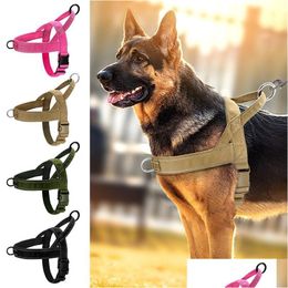 Dog Collars Leashes Reflective No Pl Nylon Harness Adjustable Pet Walking Training Vest For Medium Large Dogs Pitbl German Drop De Dhi9Q