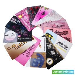 Greeting Cards Design 100 Pcs Custom Paper Business 54x90mm Tag Thank You Name Postcards 230111