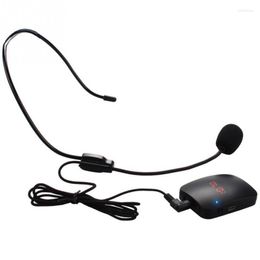 Microphones RISE-Portable FM Wireless Transmitte Frequency Adjustment Microphone Headset With Lapel Clip For Guide Speech Teaching Loudspeak