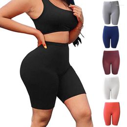 Yoga Outfits Women Shorts Casual Solid Short Exercise Wear Summer Home Gym High Waist Elastic Fitness Skinny Sports 2023