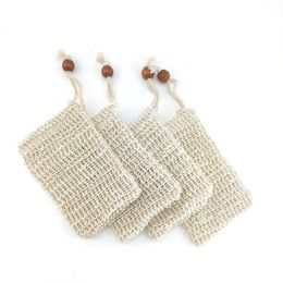 Bath Brushes Sponges Scrubbers Exfoliating Mesh Bags Pouch For Shower Body Mas Scrubber Natural Organic Ramie Soap Bag Sisal Save Dhfuj