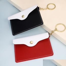Key Rings Mini Ladies Keybag Wallets Women Cardholders Coinpurse Fashion Leather Chain Creative Gifts Keychain Pendant Drop Delivery Dhqzd