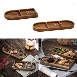 Plates Household Japanese Wooden Oval Vintage Compartmentalised Divided Prepared Dishes Breakfast Plate Commercial Dessert