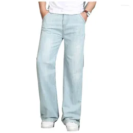 Men's Jeans Men's Summer Slim Large Size Flared Micro Pants Light Blue Classic Plus 28-34