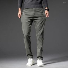 Men's Pants Simple Casual Imitation Denim Elastic Comfortable Soft Trouser Classic Fashion Fitted Straight Pantalones Vaqueros Hombre