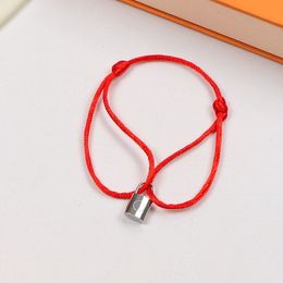 Designer Charm Red black rope Bracelet For Women Luxury Jewelry Womens Gold Love Links