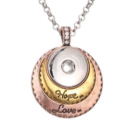 Pendant Necklaces Fashion Hope Love Letters Charms Snap Button Necklace Moon Sun Diy 18Mm Ginger Buttons Gift Party Jewelry Drop Del Dhvp7