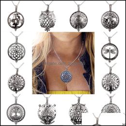 Pendant Necklaces Aroma Diffuser Necklace With Pads Open Antique Vintage Lockets Per Essential Oil Aromatherapy Locket Drop Delivery Dh9Q0