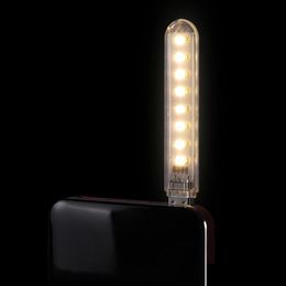 Decorative Objects Figurines Mini Portable Usb Led Book Light Dc5V Tra Bright Reading Lamp 3Leds 8Leds Lights For Power Bank Pc La Dhka0