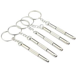 Screwdrivers 3 In 1 Eyeglass Screwdriver Keychain Repair Glasses Watch Phone Triple Versatile Small Mini Tqq Drop Delivery Home Gard Dhcum