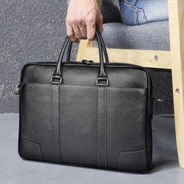 Briefcases Fashion Men Handbag Top Layer Cowhide Computer Bag Luxury Business Travel Large Capacity Briefcase