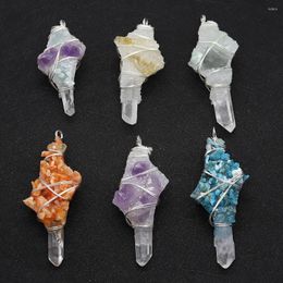 Pendant Necklaces Natural Stone Purple Crystal Fashion Irregular Shape Fine Jewellery Making DIY Earrings Necklace Bracelet Accessories