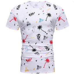 Men's T Shirts 2023 Shirt Fashion Print Men Short Sleeve Brand Mens Clothing Casual Slim Fit O-neck Cotton