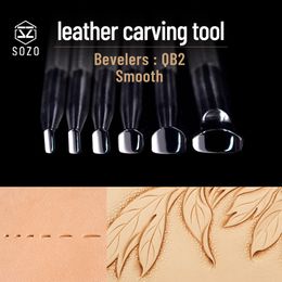 Craft Tools SOZO QB2 Leather Work Stamping Tool Eevelers Smooth Sheridan Saddle Make Printing Carving 304 Stainless Steel Stamps 230111