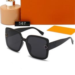 Classic Designer Sunglass Summer Mens Woman Full Frame Sun Glasses with Letters Fashion Goggle Popular Eyewear 5 Colours Box Optional