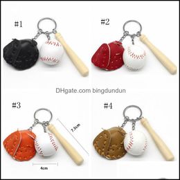 Party Favor Baseball Keychain Key Chains Sport Game Souvenir Fashion Men Outdoor Backpack Pendants Women Bag Decorations Drop Delive Otbl4