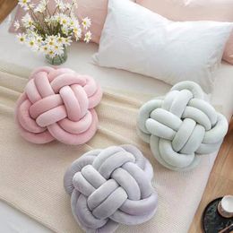 Pillow Creative Stuffed Knot Ball Bed Office Waist Back Baby Nap Handworked Toys For Kids Adults Home Decor