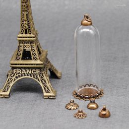 Pendant Necklaces XCDIY 5set/lot 18 50mm Glass Globe Antique Bronze Base 8mm Beads Cap Set DIY Bottle Vial Necklace