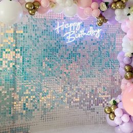 Other Event Party Supplies Shimmer Sequin Wall Panel Backdrop Blue Pink Onion Pick Birthday Show Square Gliter Decorative Decoration Irisdecent 230111