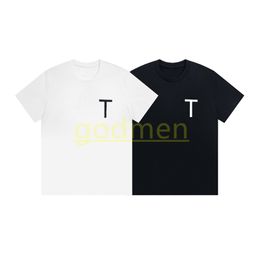 Mens Fashion Black White T shirt Designer Men Round Neck Short Sleeve Tees Womens Letter Print Tops Size XS-L