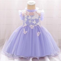 Girl Dresses Toddler Butterfly Christening Princess Dress For Baby Lace Tulle 1 Year Birthday Party Born Baptism Prom Ball Gown