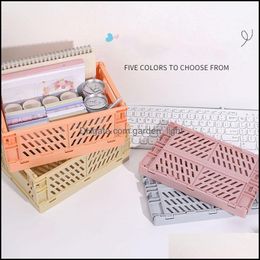 Other Home Storage Organization 5 Color Organizing Baskets Case Folding Student Desktop Basket Tape Stationery Plastic Foldable Co Dhrqh