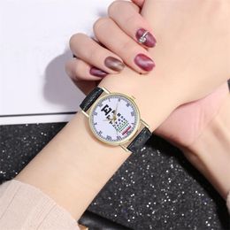 Wristwatches Luxury Watch Women Male Fruit Illustration Leather Strap Men's Women's Quartz Sport Relojes Para Mujer Alloy #03