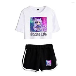Women's Tracksuits Gacha Life 2 Piece Set Print T Shirt Streetwear Tops Shorts Girls Sexy Sportswear Summer Comfortable Breathable Short