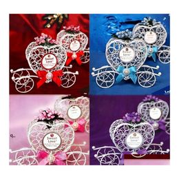 Gift Wrap Heartshaped Metal White Carriage Candy Chocolate Box Girls Princesses Birthday Party Sweets Wedding Favours Decor Drop Del Oty8K